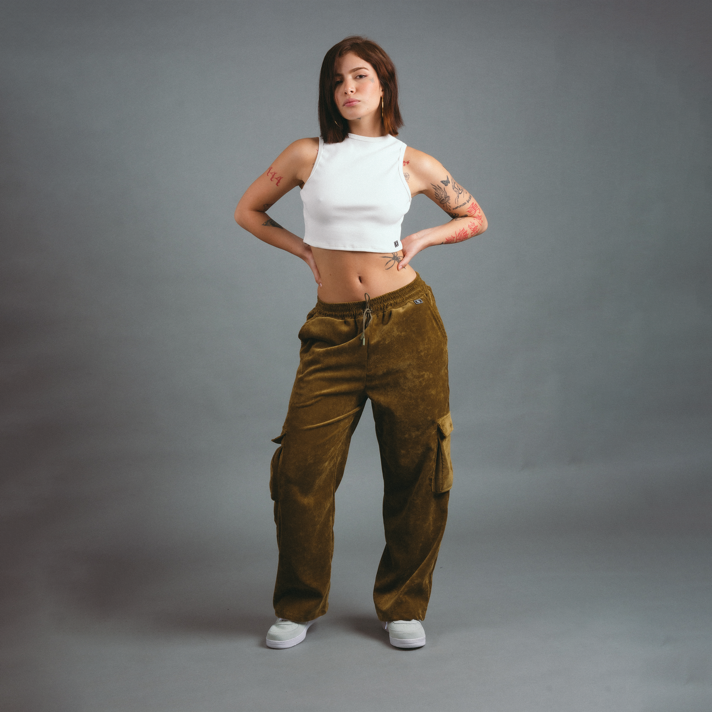 Pantalón Cargo Courdoroy - Verde Moss