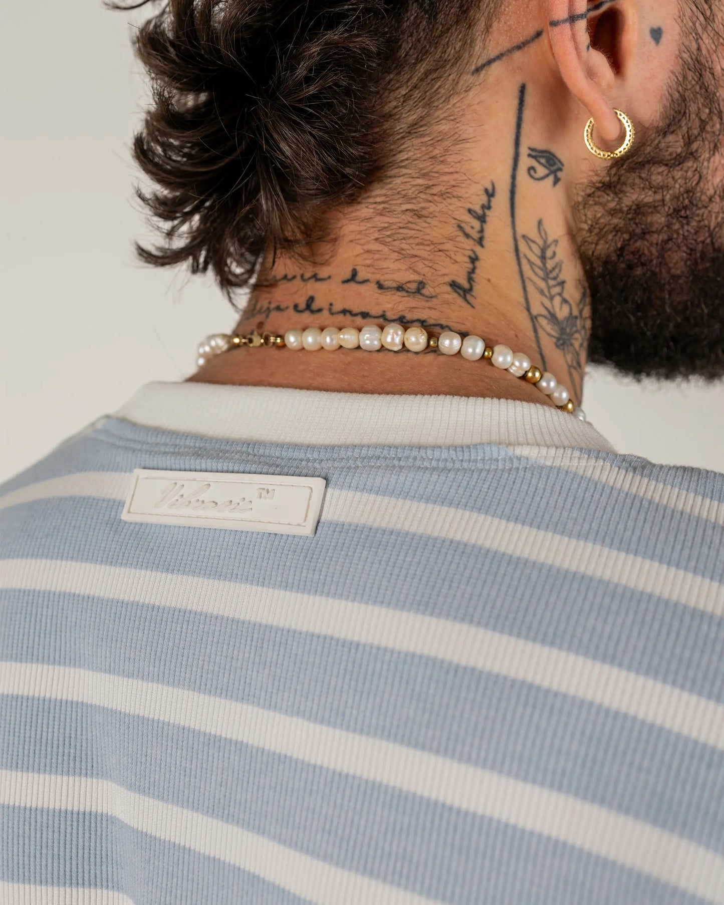 U-Turn Camiseta Oversized Rib Rayas - Blue