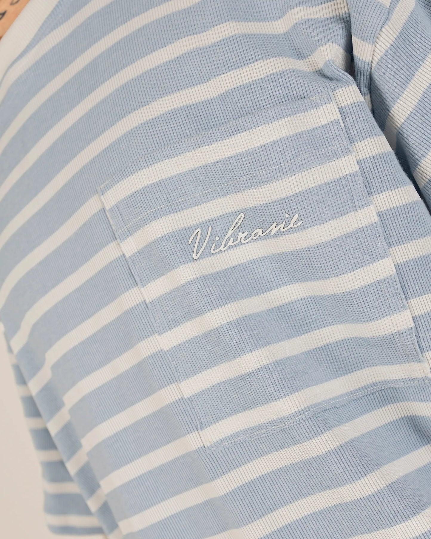 U-Turn Camiseta Oversized Rib Rayas - Blue