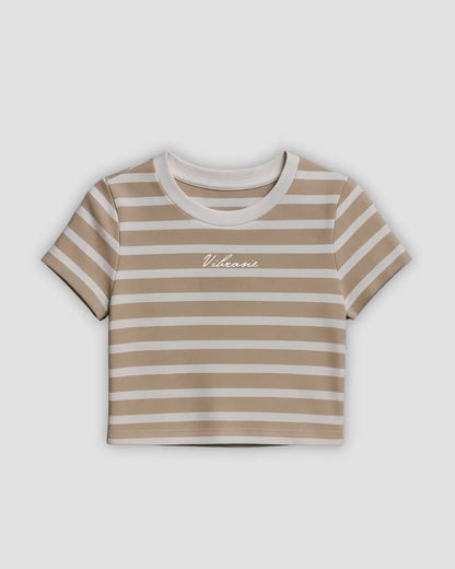 U-Turn Slim Tee Rib - Beige