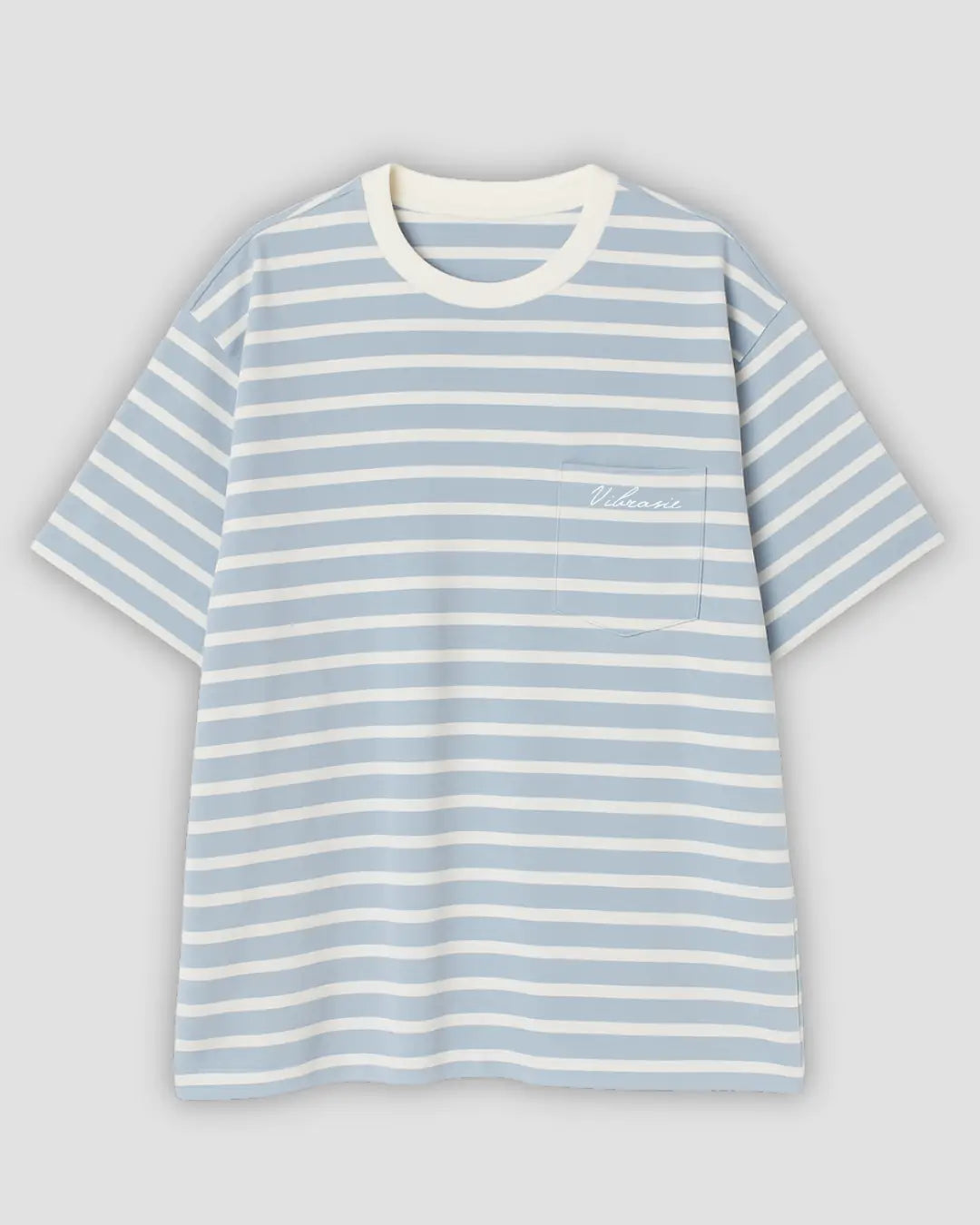 U-Turn Camiseta Oversized Rib Rayas - Blue