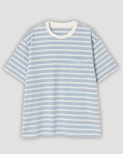 U-Turn Camiseta Oversized Rib Rayas - Blue