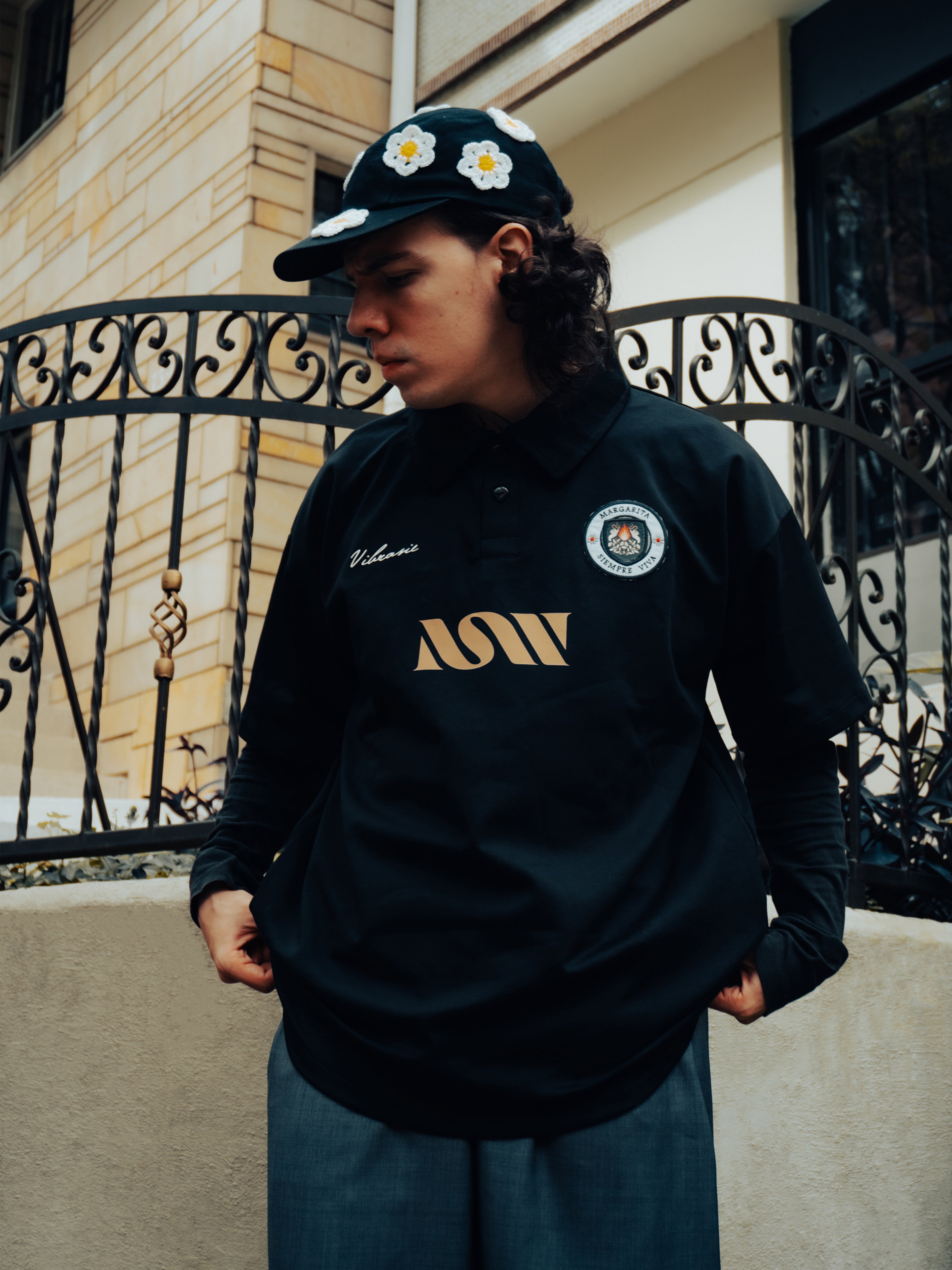 Camiseta Polo Black “Ojos de Fuego” MSV