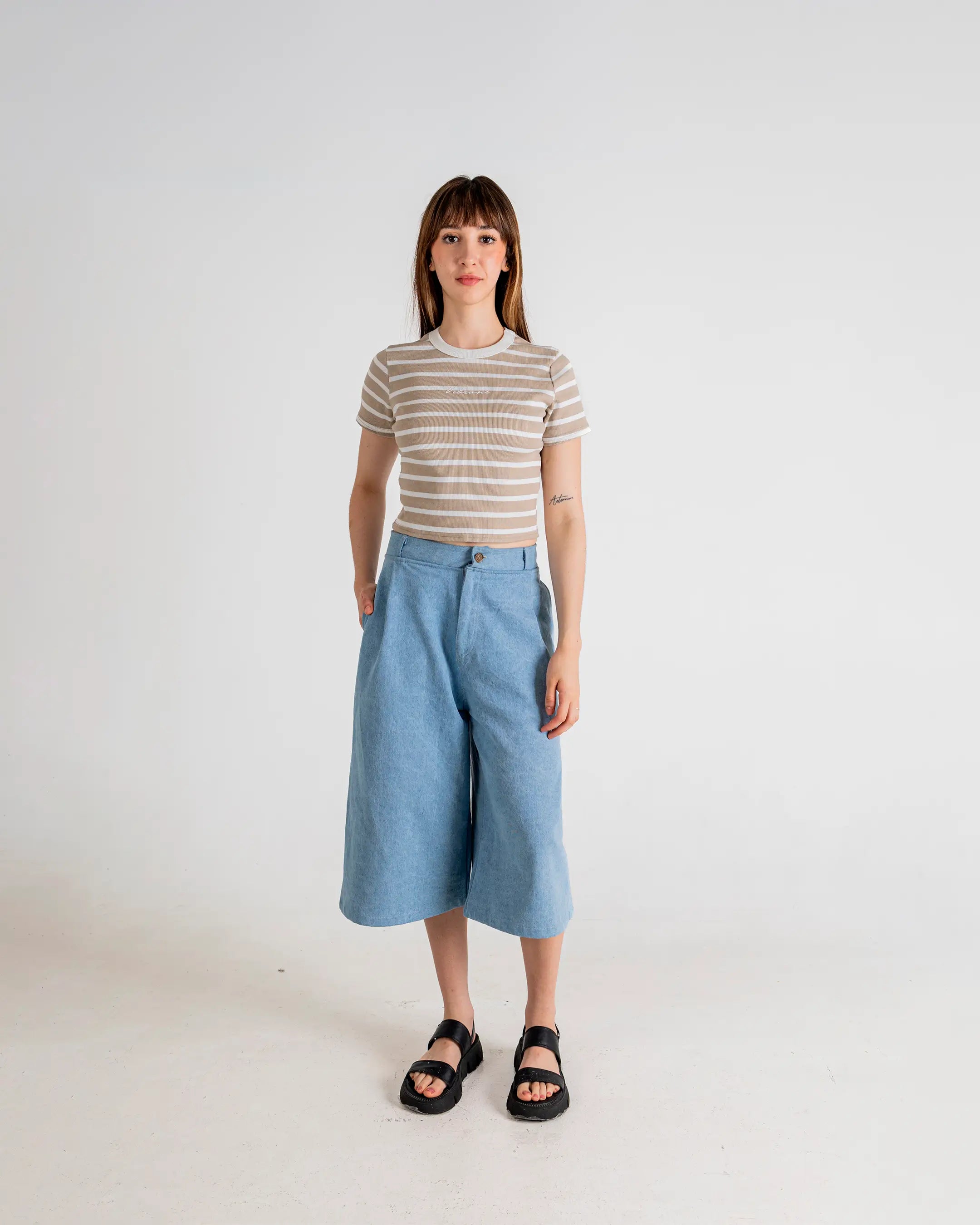 U-Turn Slim Tee Rib - Beige