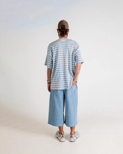 U-Turn Camiseta Oversized Rib Rayas - Blue