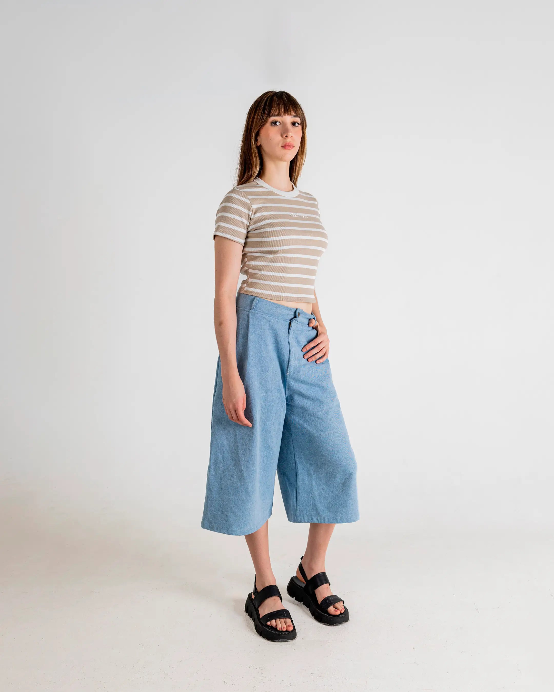 U-Turn Slim Tee Rib - Beige