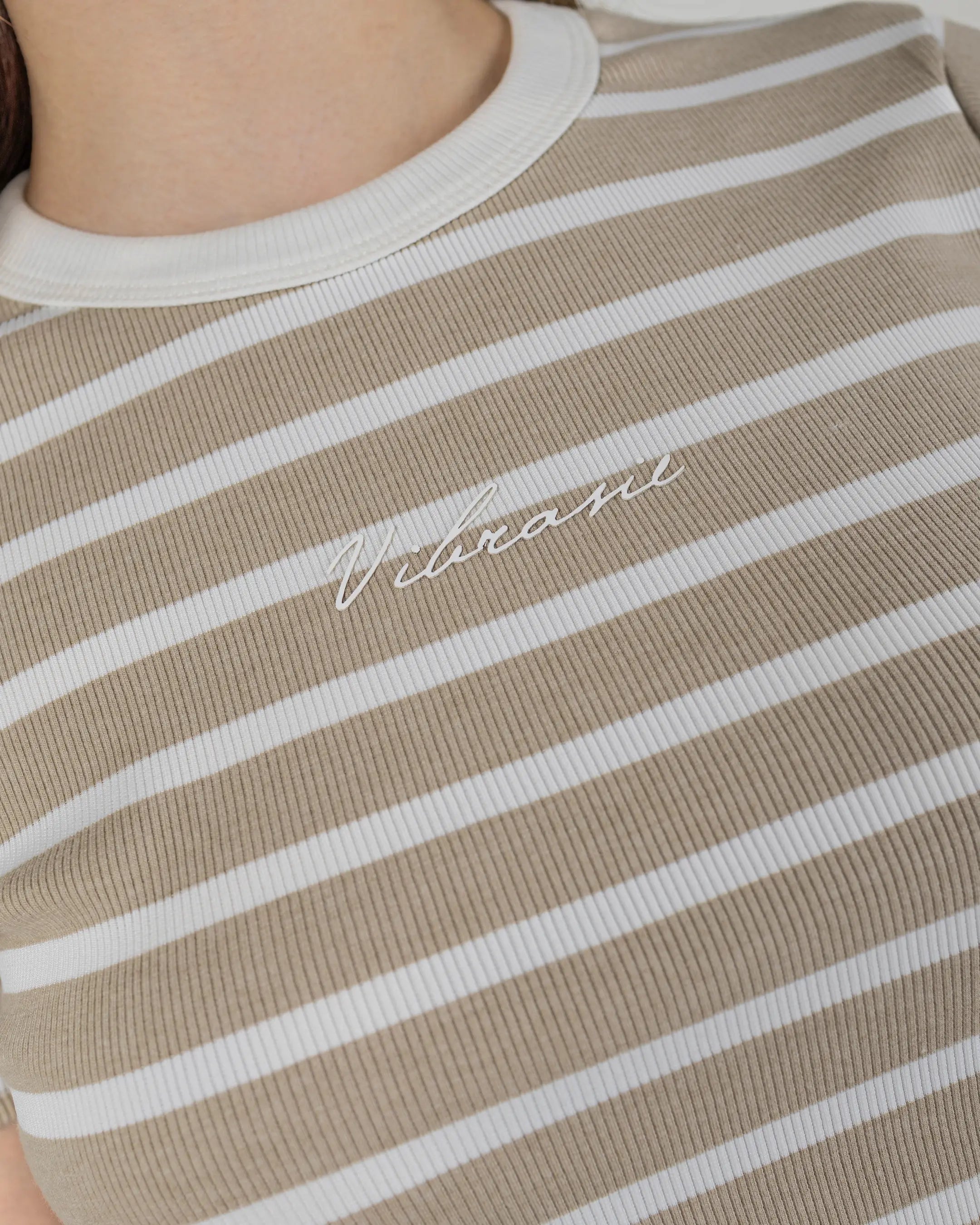 U-Turn Slim Tee Rib - Beige