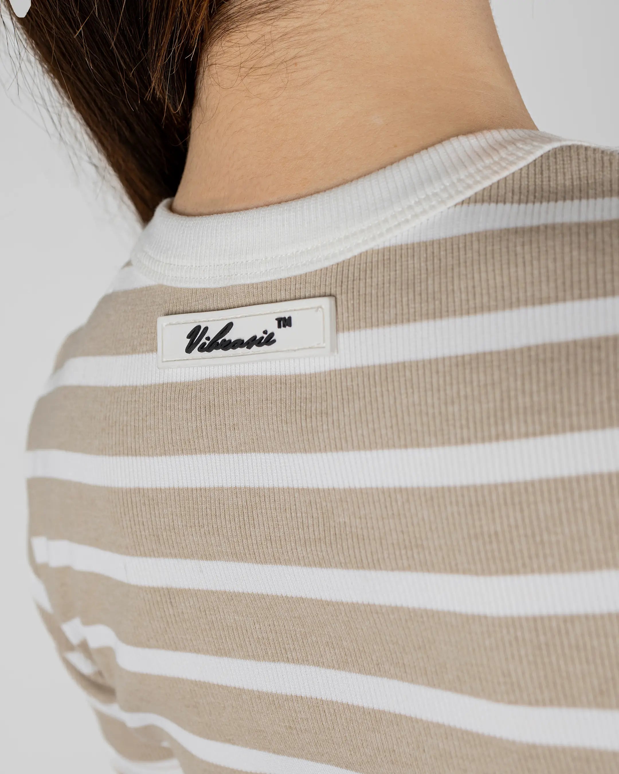 U-Turn Slim Tee Rib - Beige