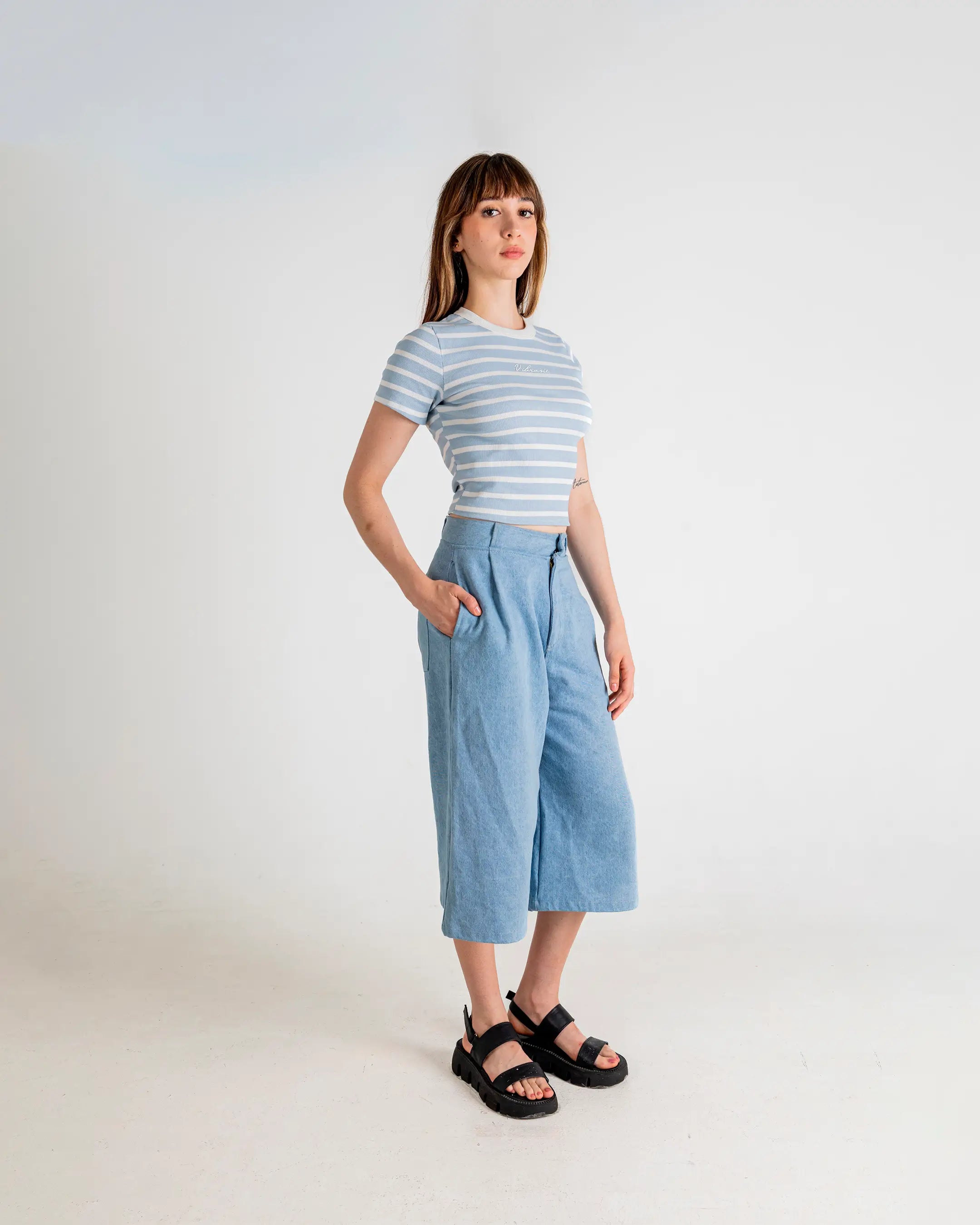 U-Turn Slim Tee Rib - Blue
