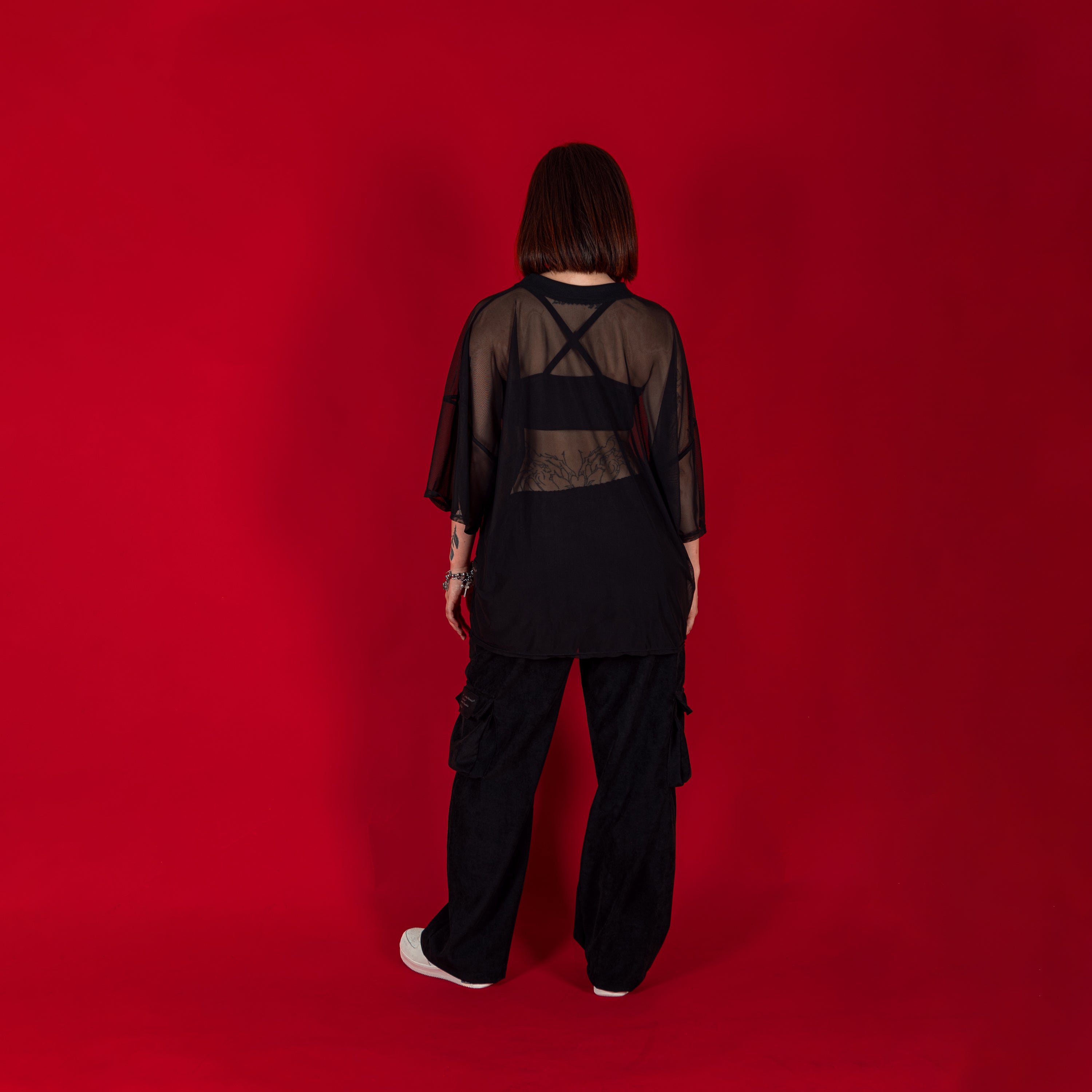 Black Out One Size Mesh Tshirt