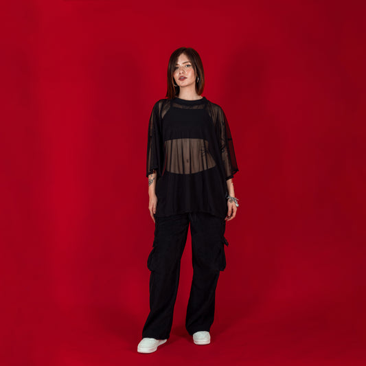 Black Out One Size Mesh Tshirt