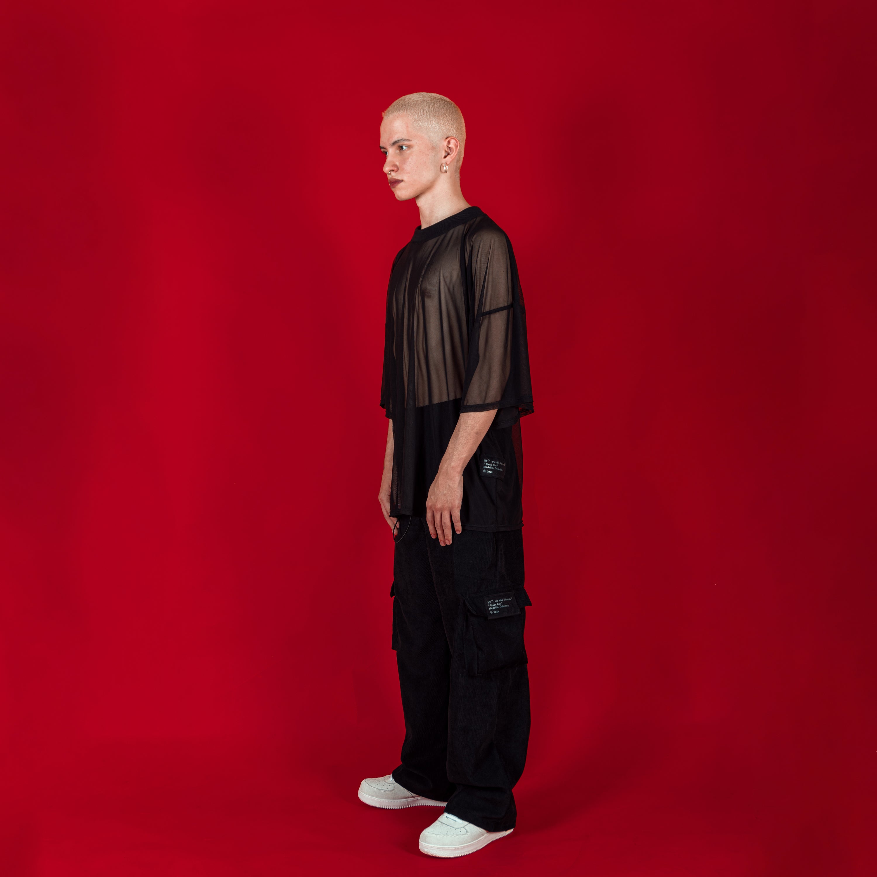 Black Out One Size Mesh Tshirt