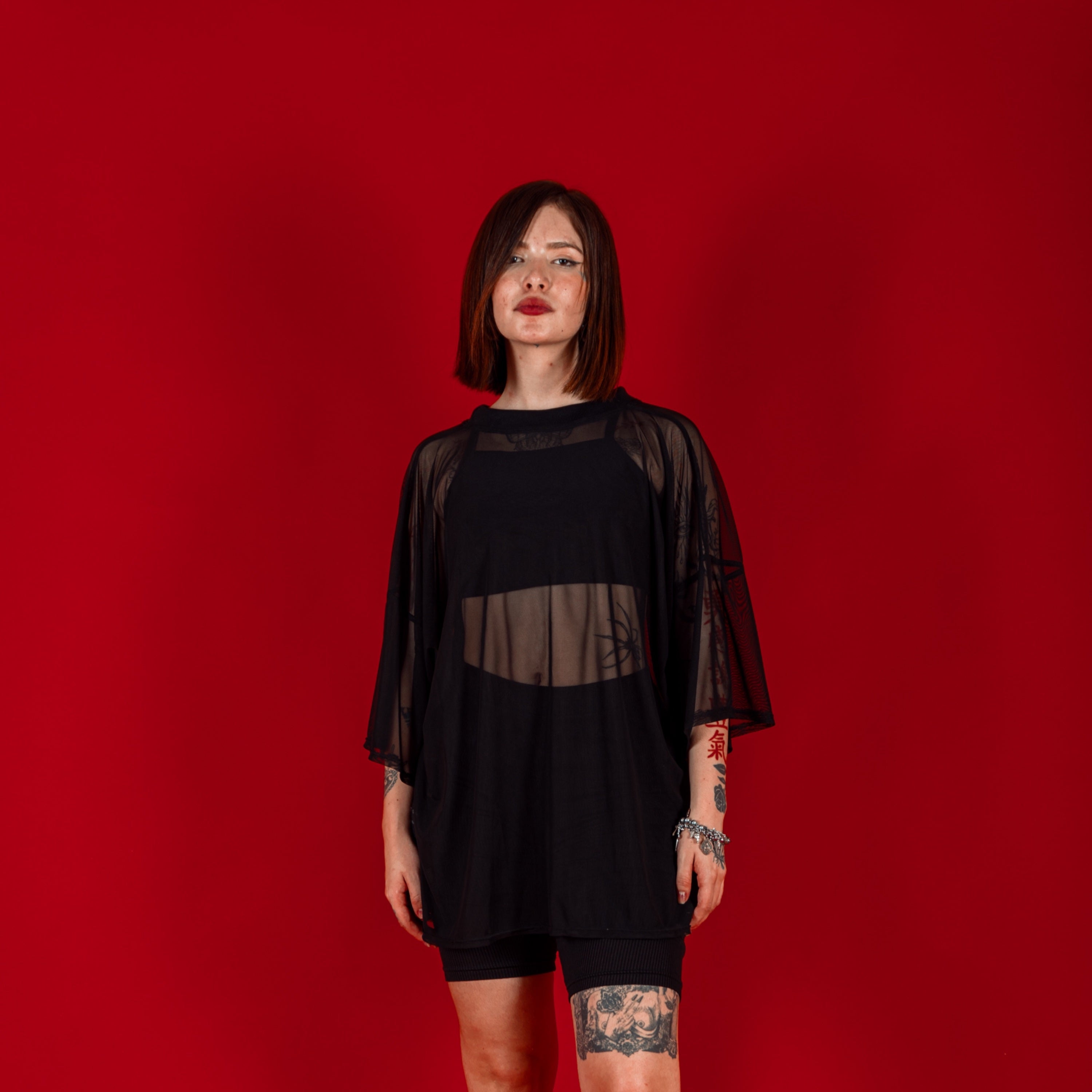 Black Out One Size Mesh Tshirt