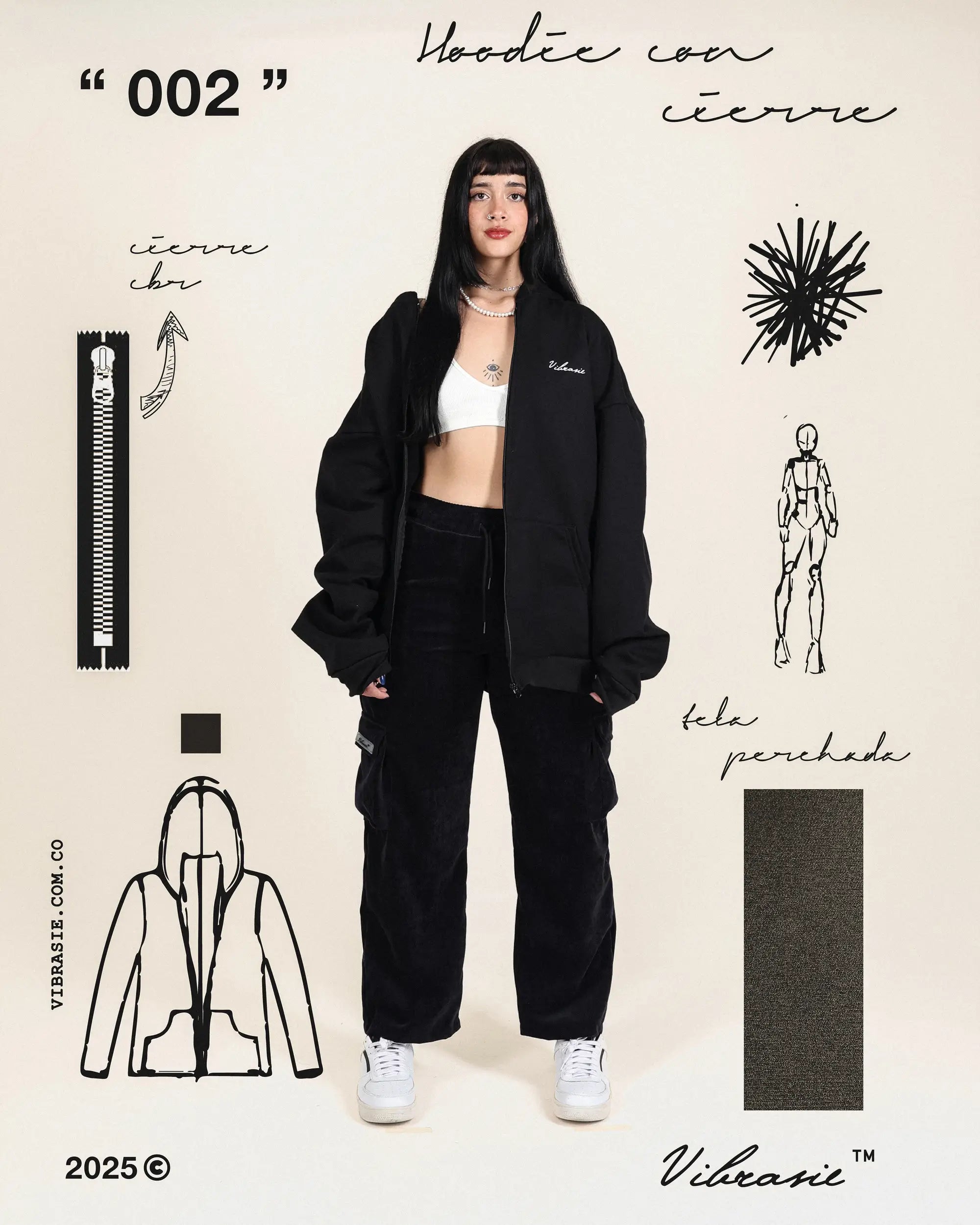 " Hoodie con Cierre "